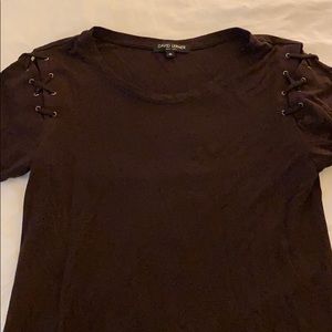 David Lerner t-shirt dress with criss-cross detail